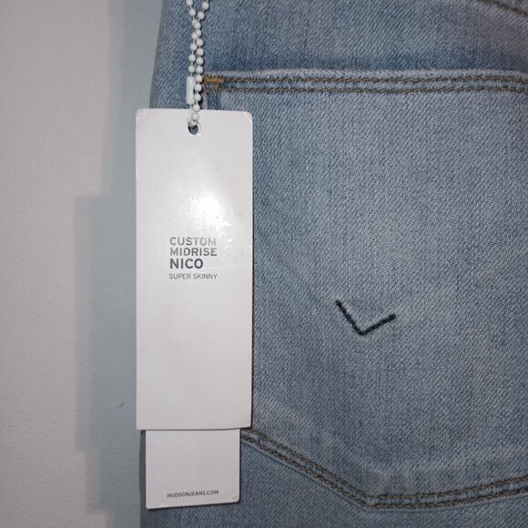 NEW Hudson Midrise Ankle Suzzi Super Skinny knee patch jeans size 26 - Picture 6 of 11